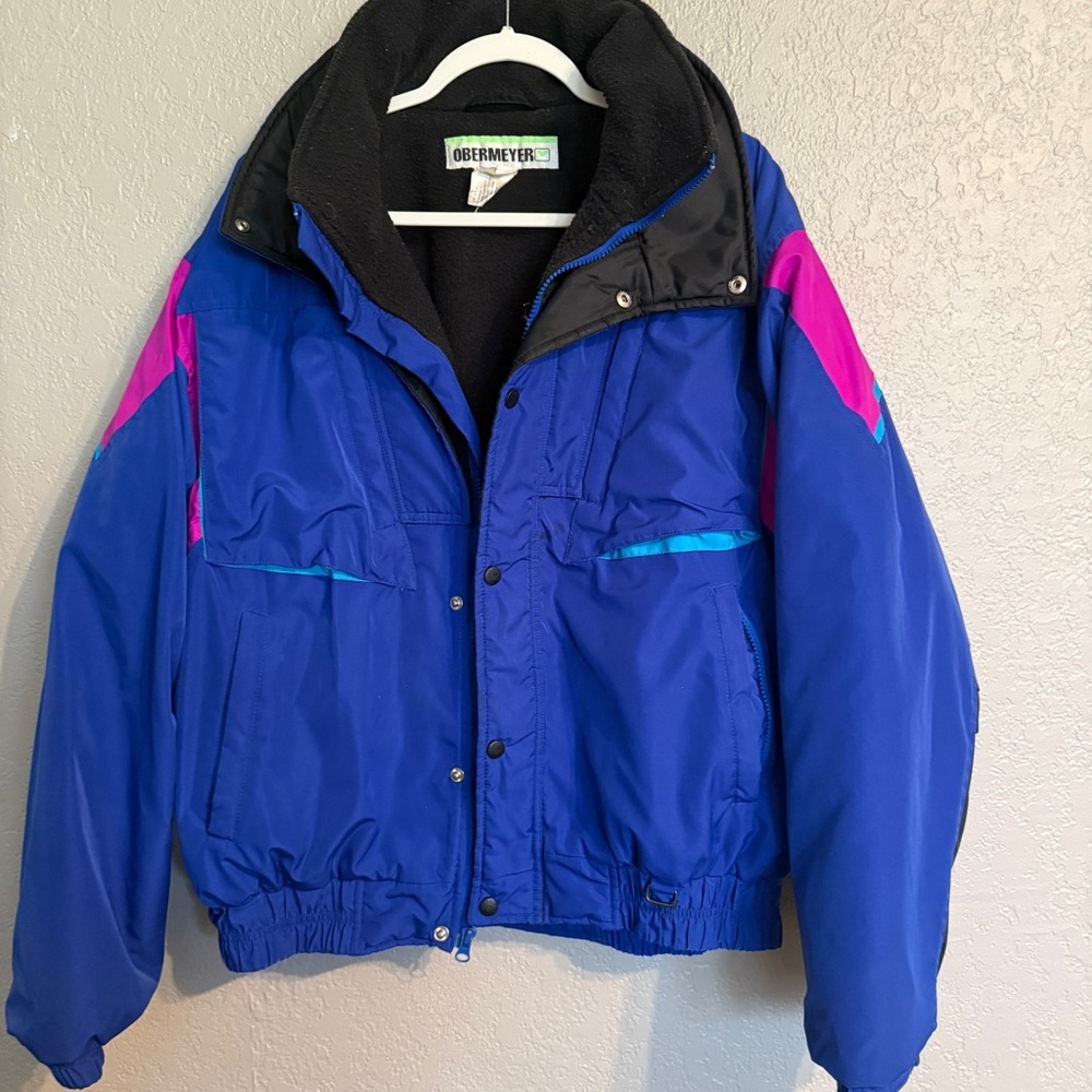 Vintage 90s Obermeyer Ski Jacket Men’s L Neon Colorblock SKi Jacket